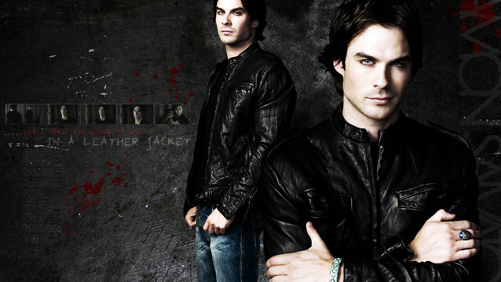 Pale Damon Salvatore Poster Wallpaper