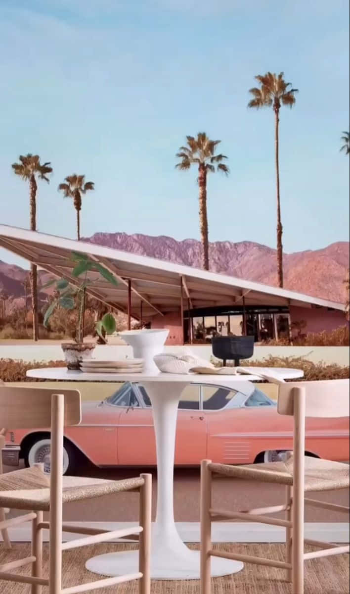 Palm Springs Vintage Car Wallpaper