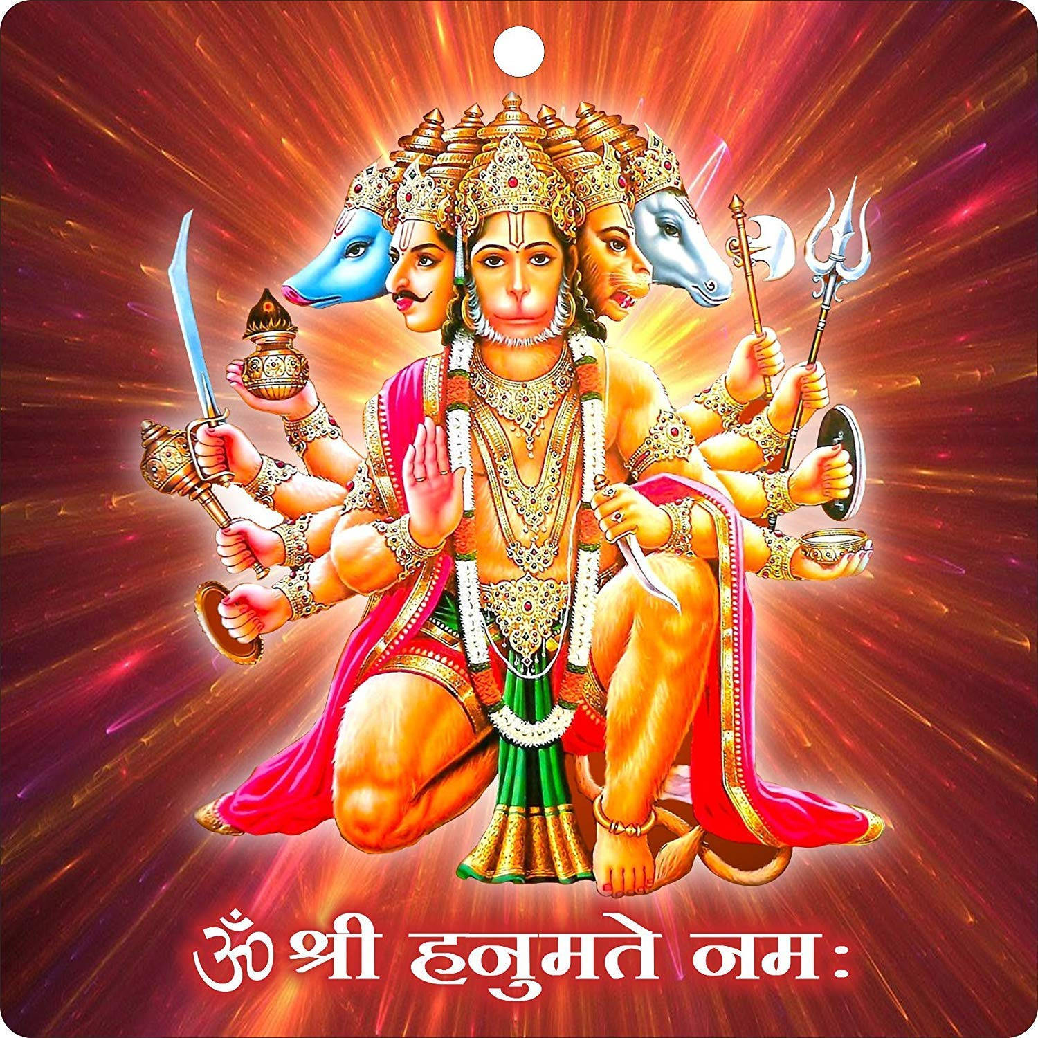 Panchmukhi Hanuman With Bright Lights Wallpaper