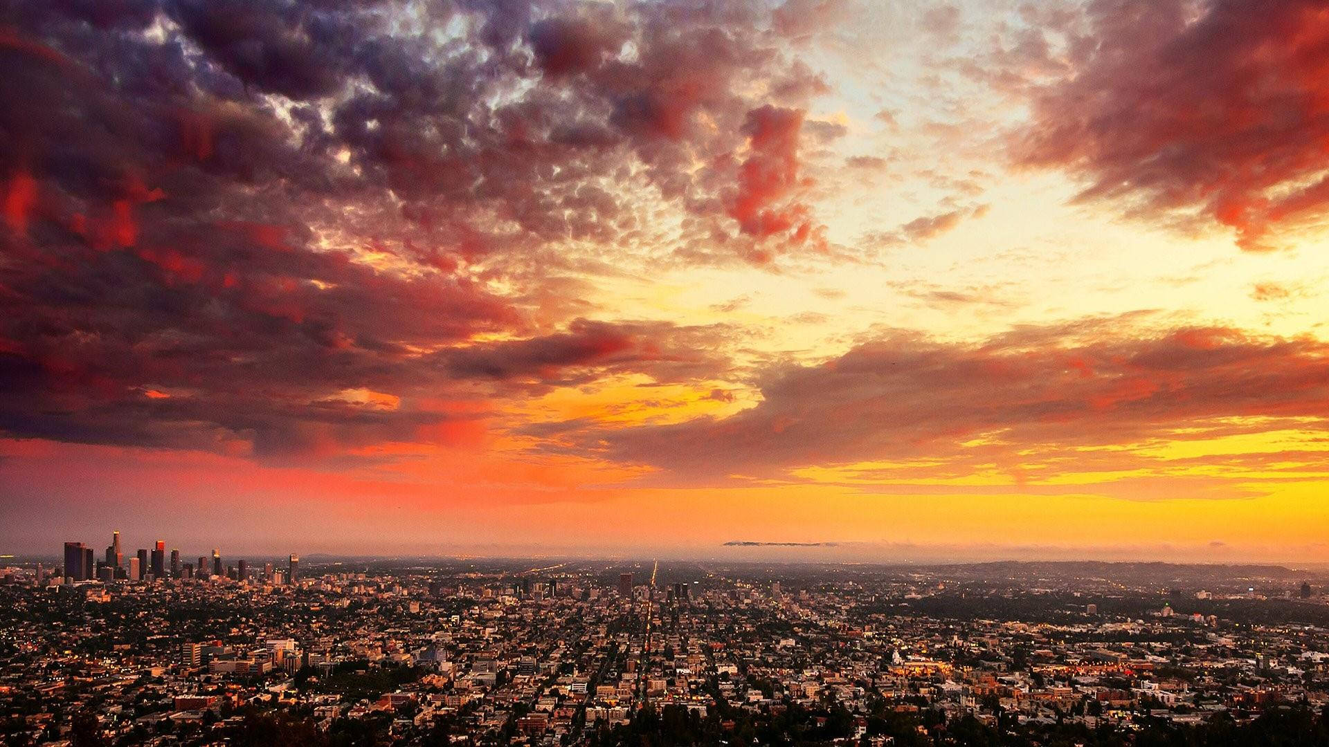 Panoramic View Of Los Angeles City Wallpaper