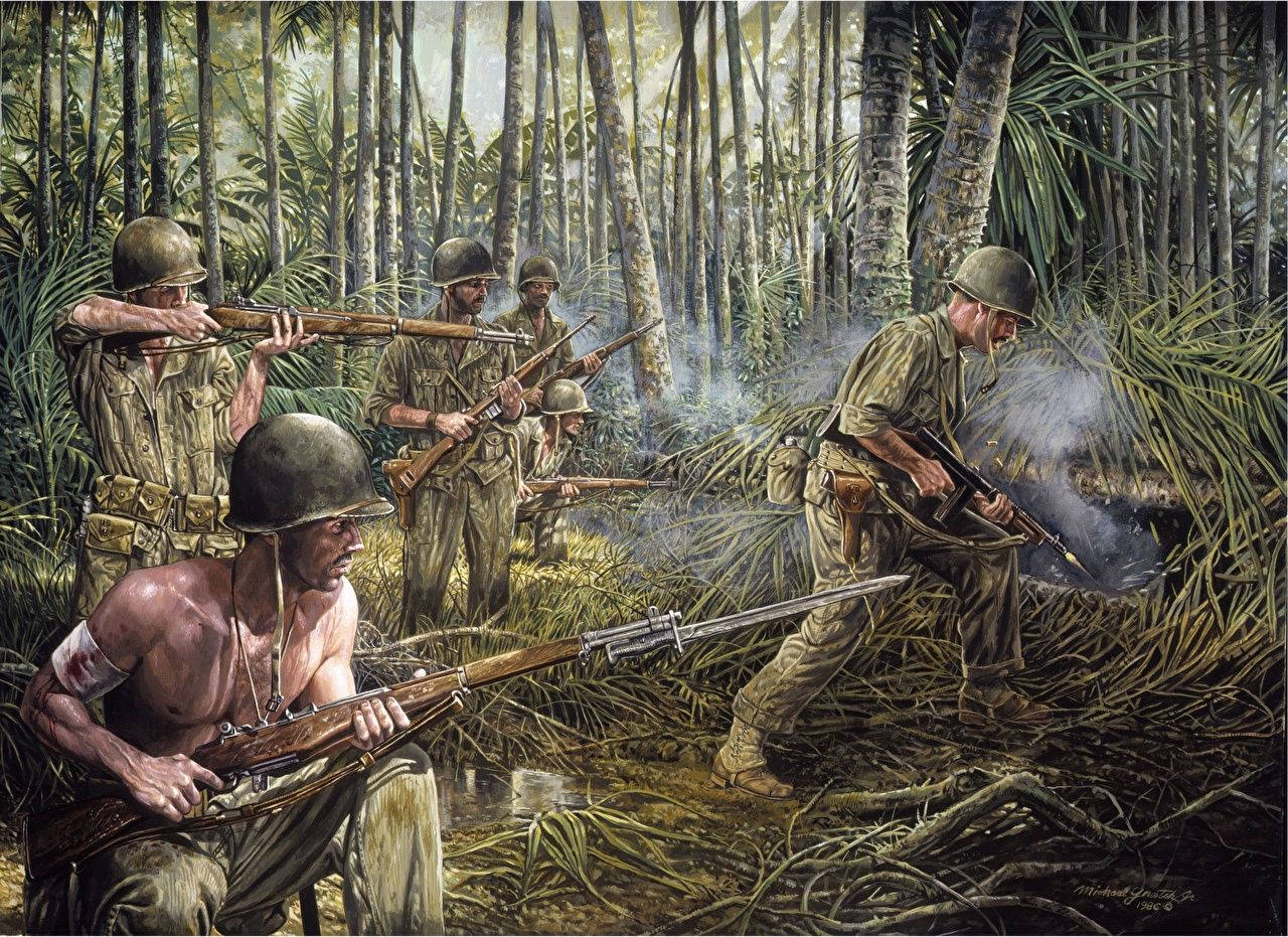 Papua New Guinea Soldiers Artwork Wallpaper
