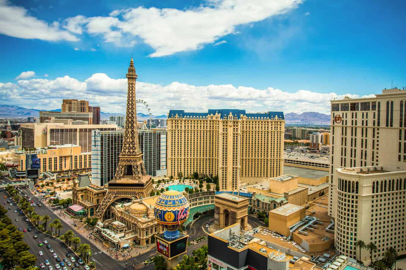 Paris Las Vegas Hotel Buildings And Eiffel Tower Wallpaper