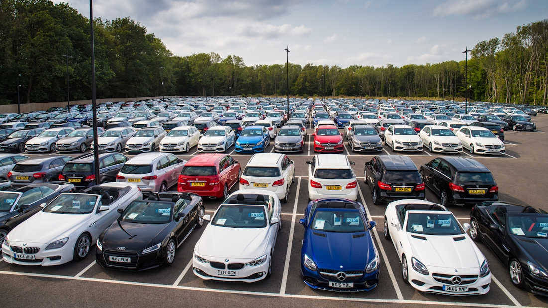 Parked Cars In Parking Lot Wallpaper