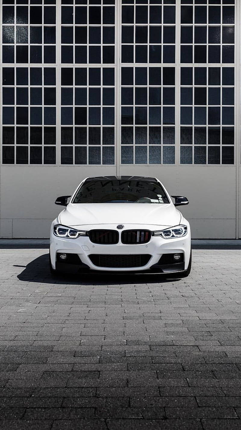 Parked White Bmw M Wallpaper