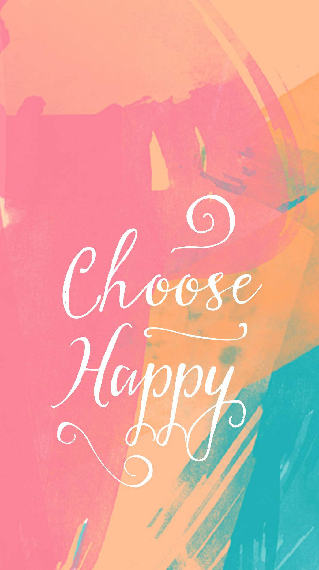 Pastel Choose Happy Lettering Wallpaper