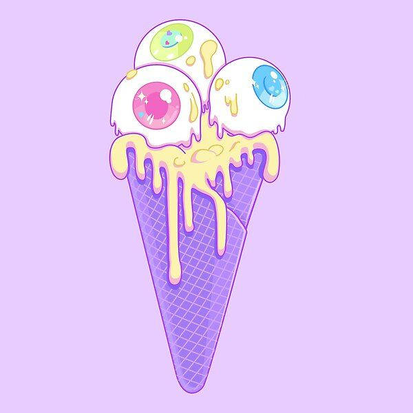 Pastel Goth Eyeball Ice Cream Wallpaper