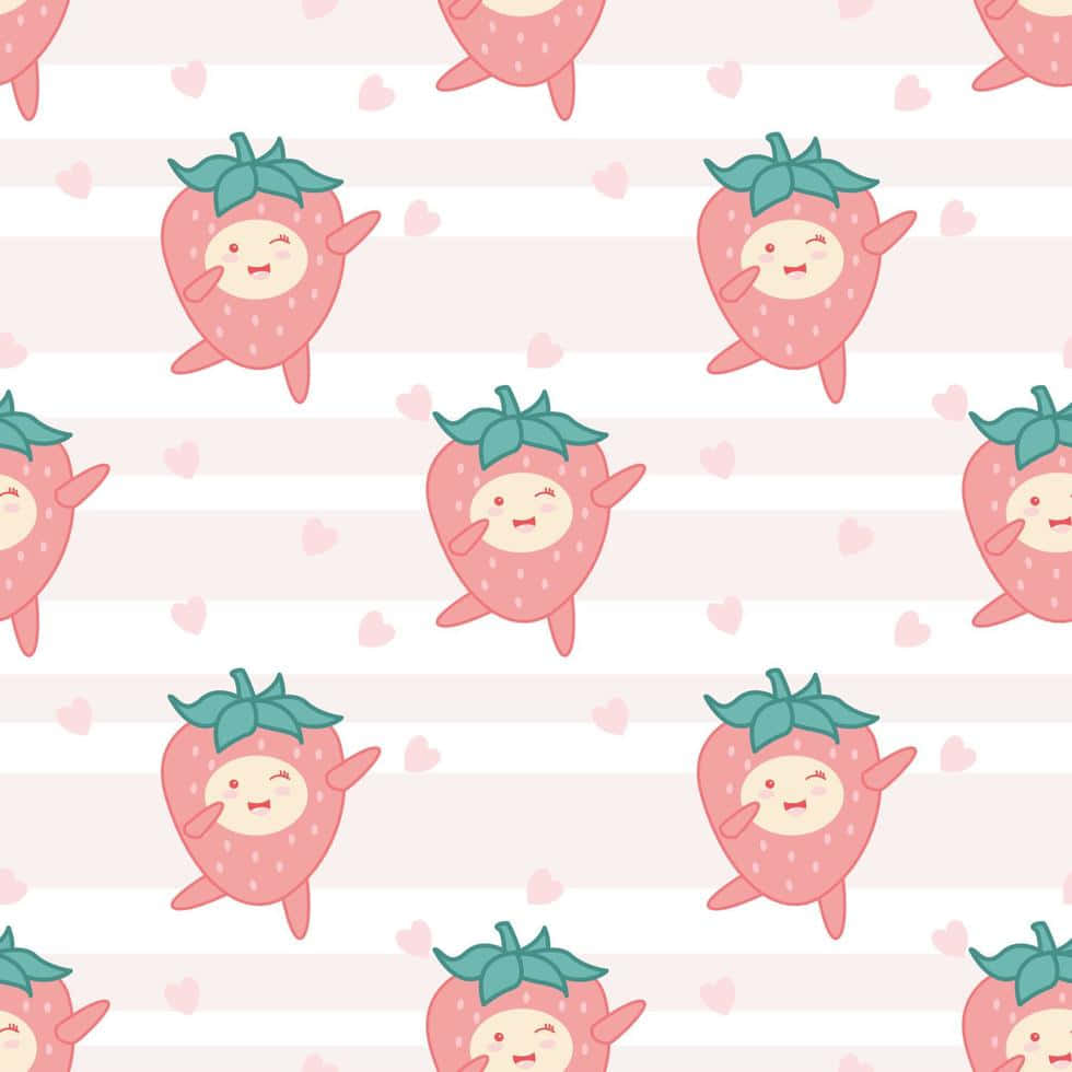 Pastel Strawberry Cartoon Wallpaper