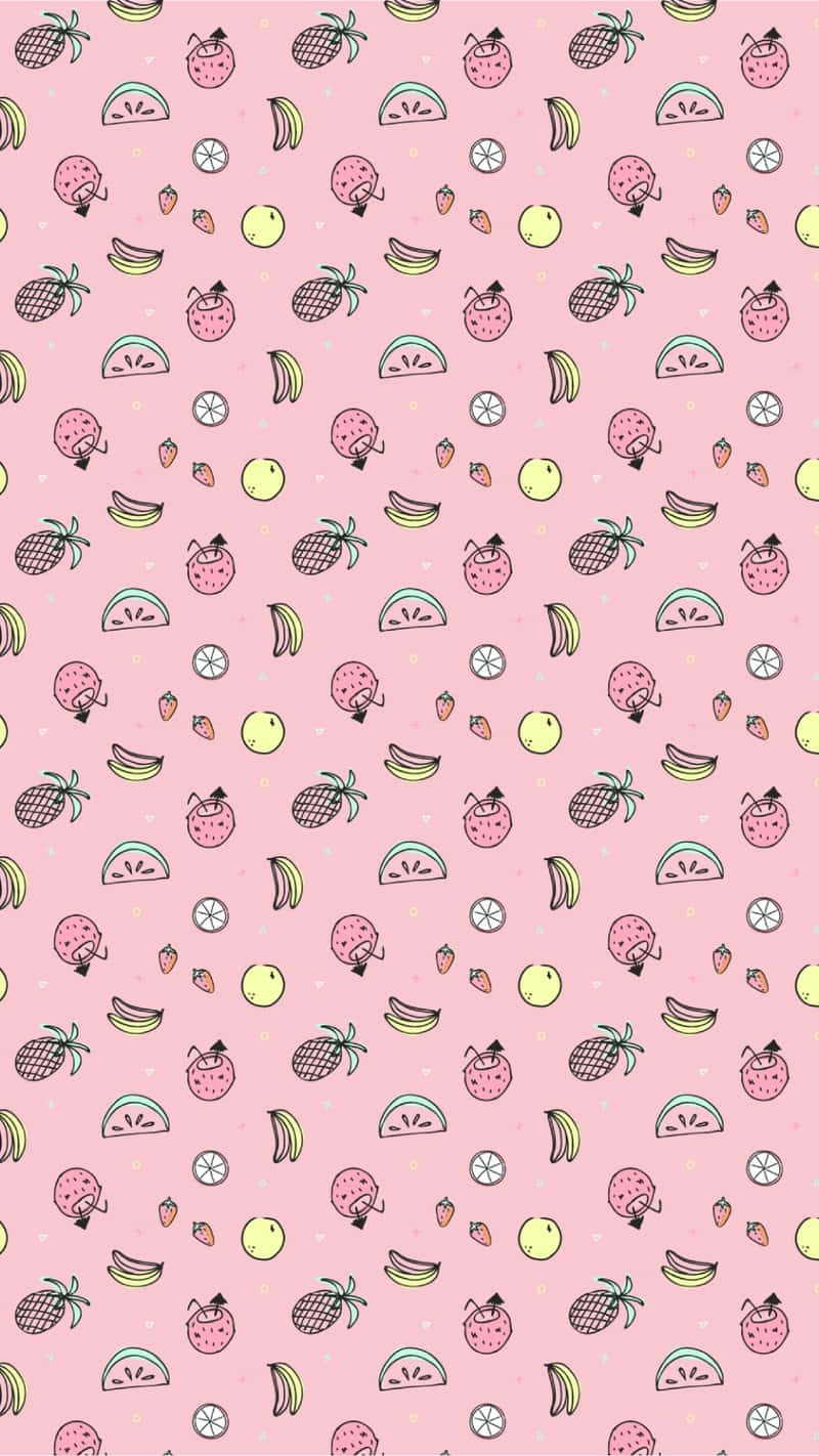 Pastel Strawberry Mixed Fruits Wallpaper