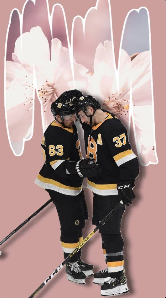 Patrice Bergeron Together With Brad Marchand In Fanart Wallpaper