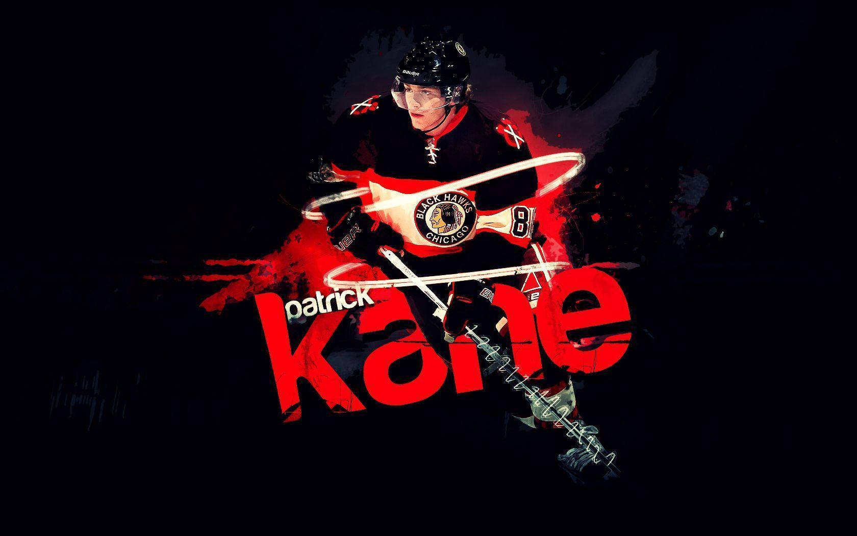 Patrick Kane Black Uniform Fan Art Wallpaper