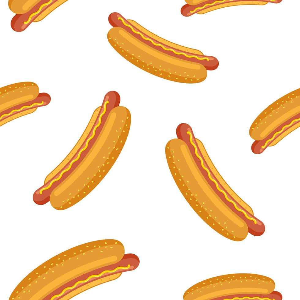 Patterned Hot Dog Illustration Wallpaper