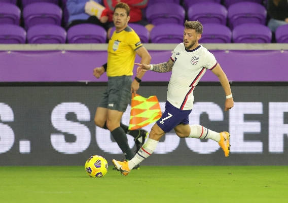 Paul Arriola Hitting Goal Mls Soccer Game Wallpaper