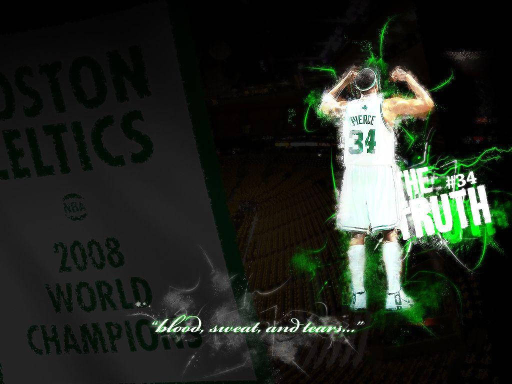 Paul Pierce Cheering Blood Sweat Tears Wallpaper