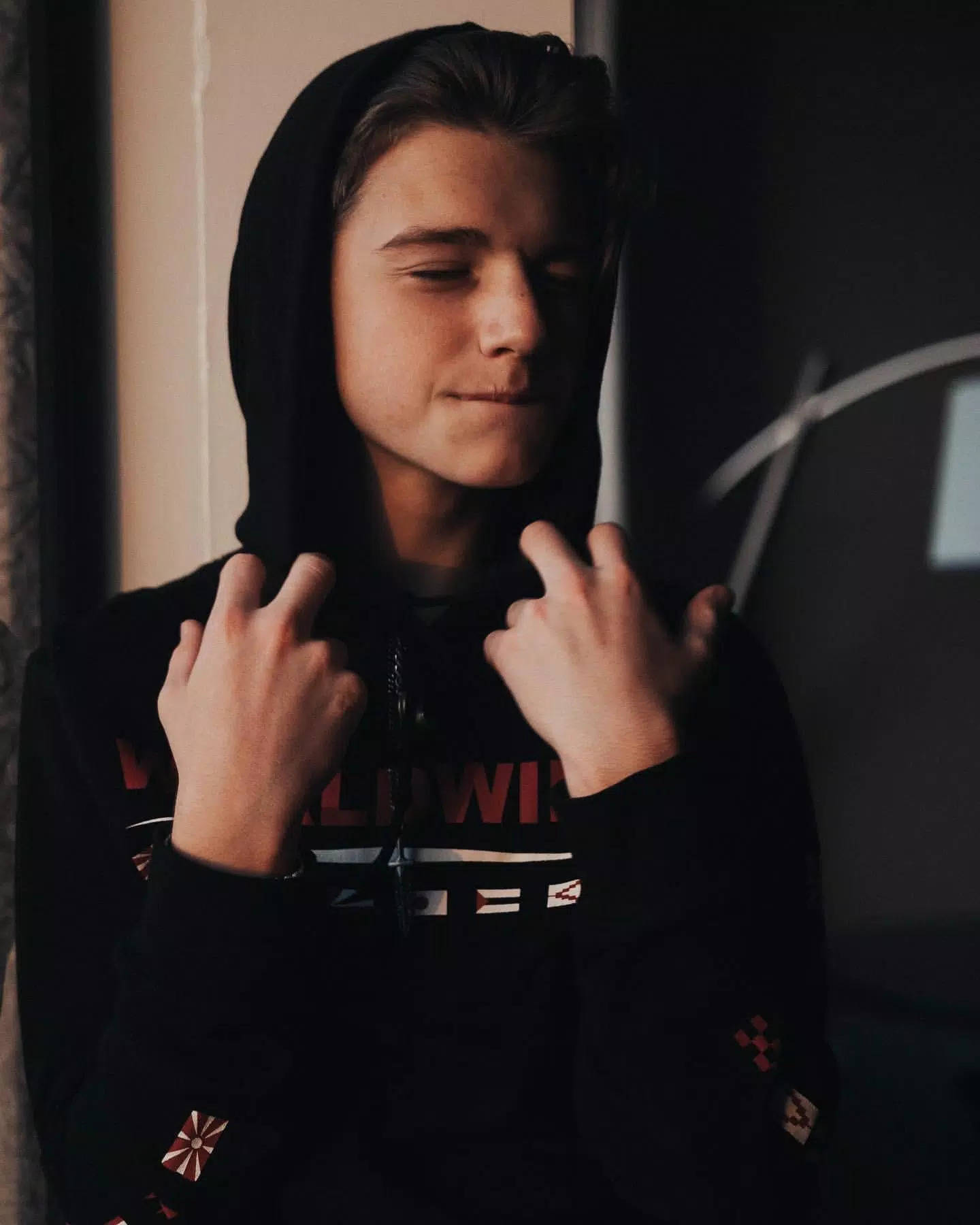 Payton Moormeier In Black Hoodie Wallpaper