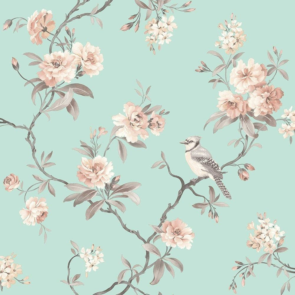 Peaceful Floral Branch Wallpaper