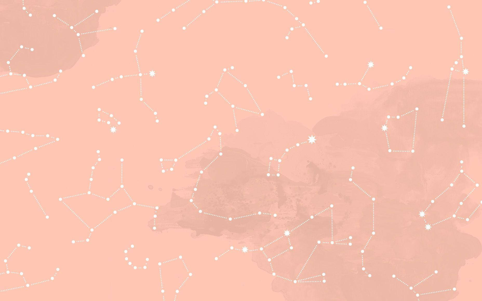 Peach Aesthetic Constellations Wallpaper