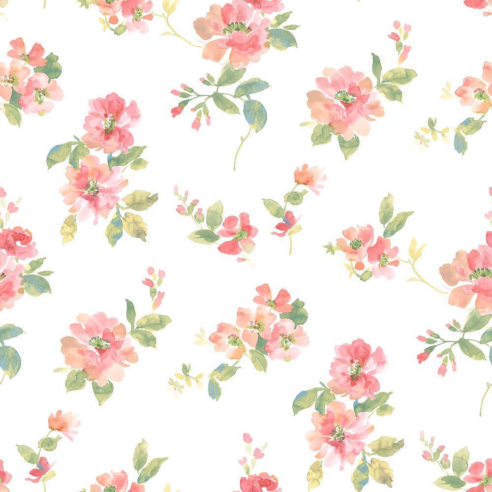 Peachy Floral Tones Wallpaper