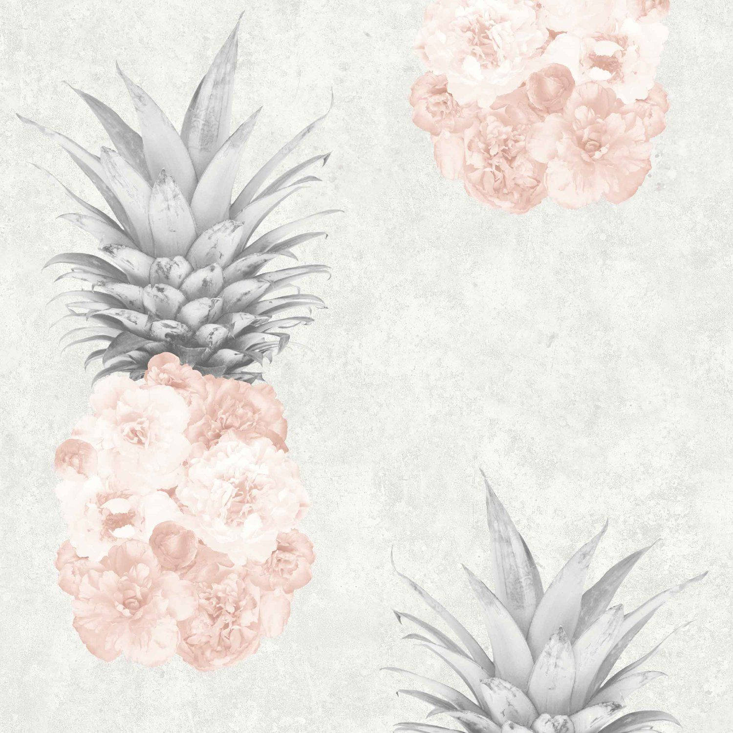 Peony Pink Pineapples Wallpaper