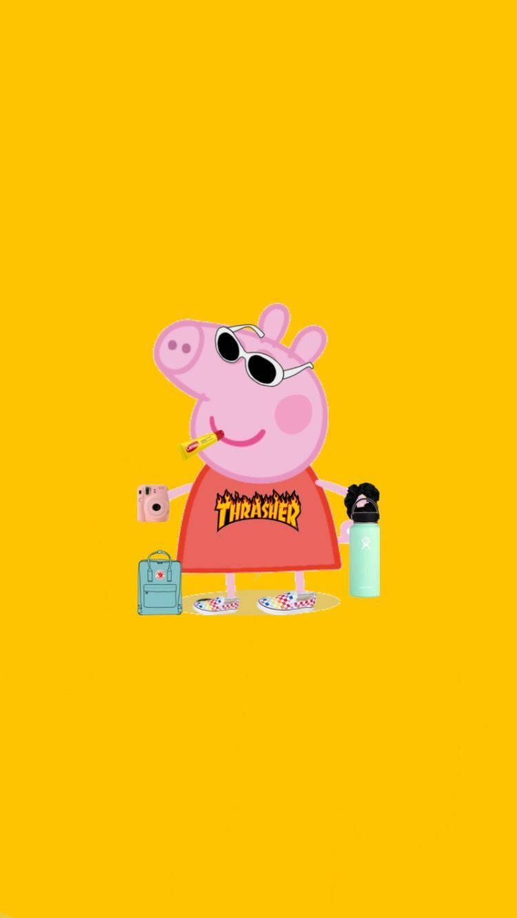 Peppa Pig Phone Beach Attire Wallpaper Wallpaper