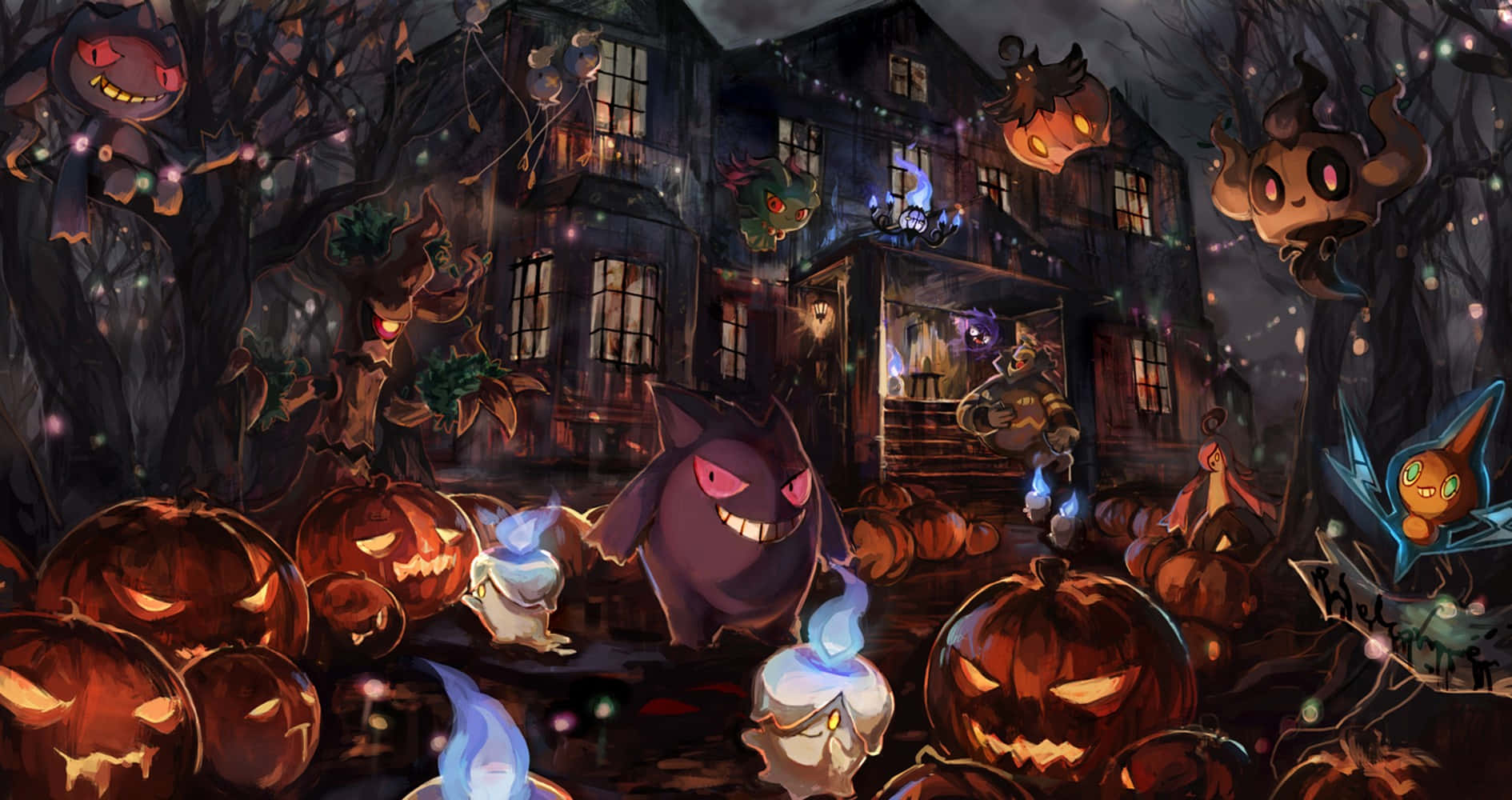 Phantump In Haunted House Wallpaper