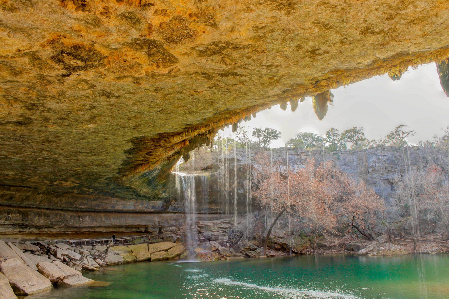 Picturesque View Of Hamilton Pool Preserve, Texas Wallpaper