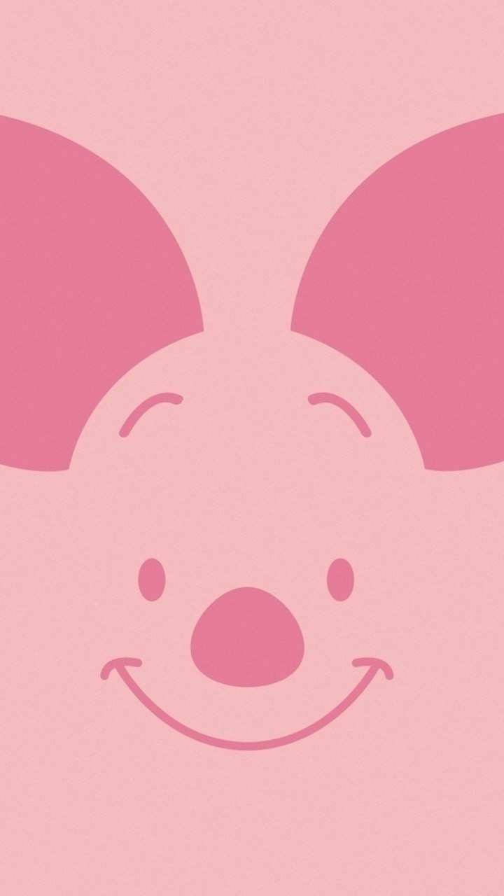 Piglet Plain Pink Wallpaper