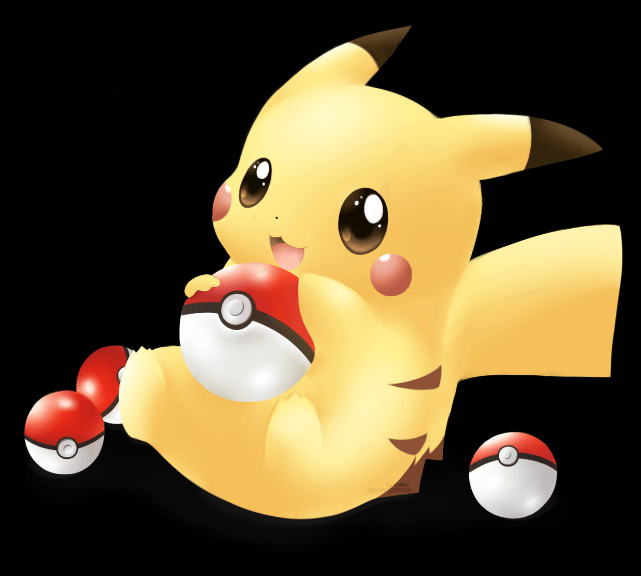 Pikachu 3d With Pokéball Wallpaper