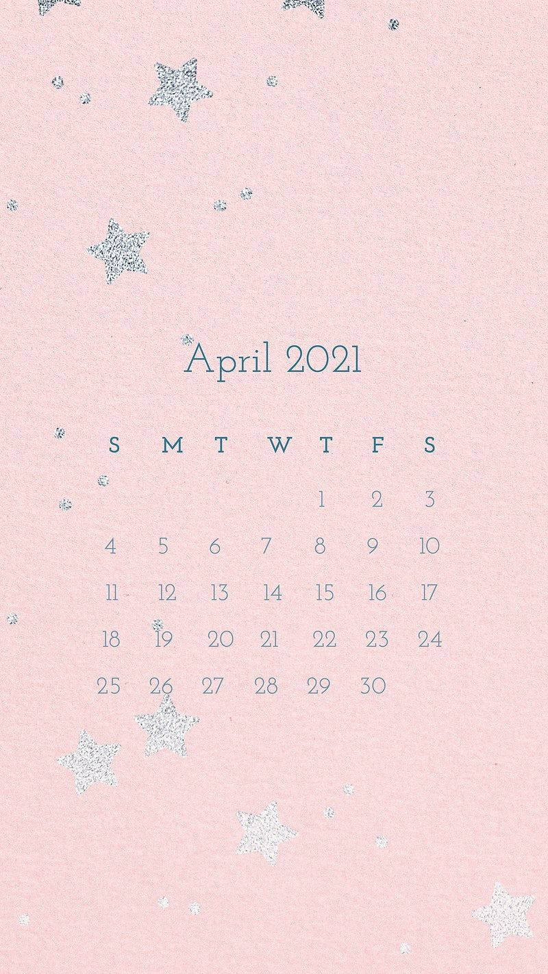 Pink Aesthetic April Calendar 2021 Wallpaper