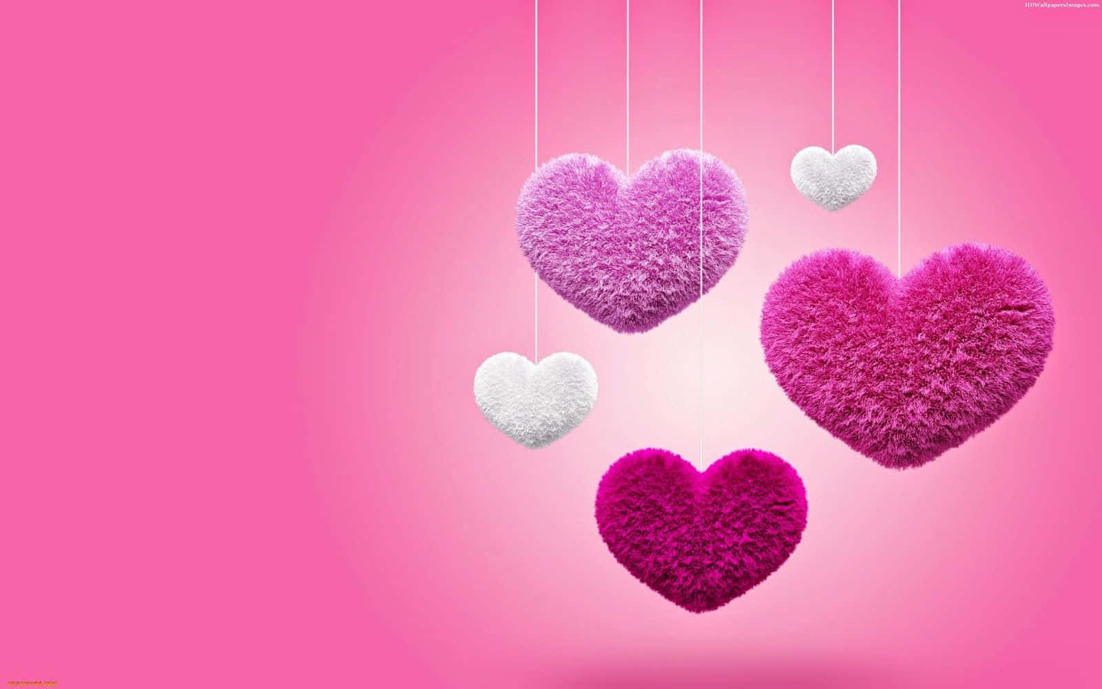 Pink And Purple Minimalist Cute Valentines Hearts Wallpaper
