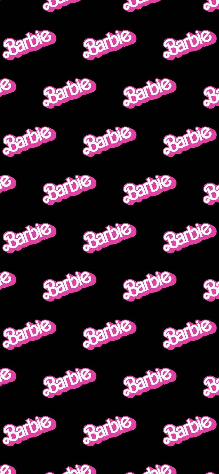 Pink Baddie Barbie Text Pattern Wallpaper