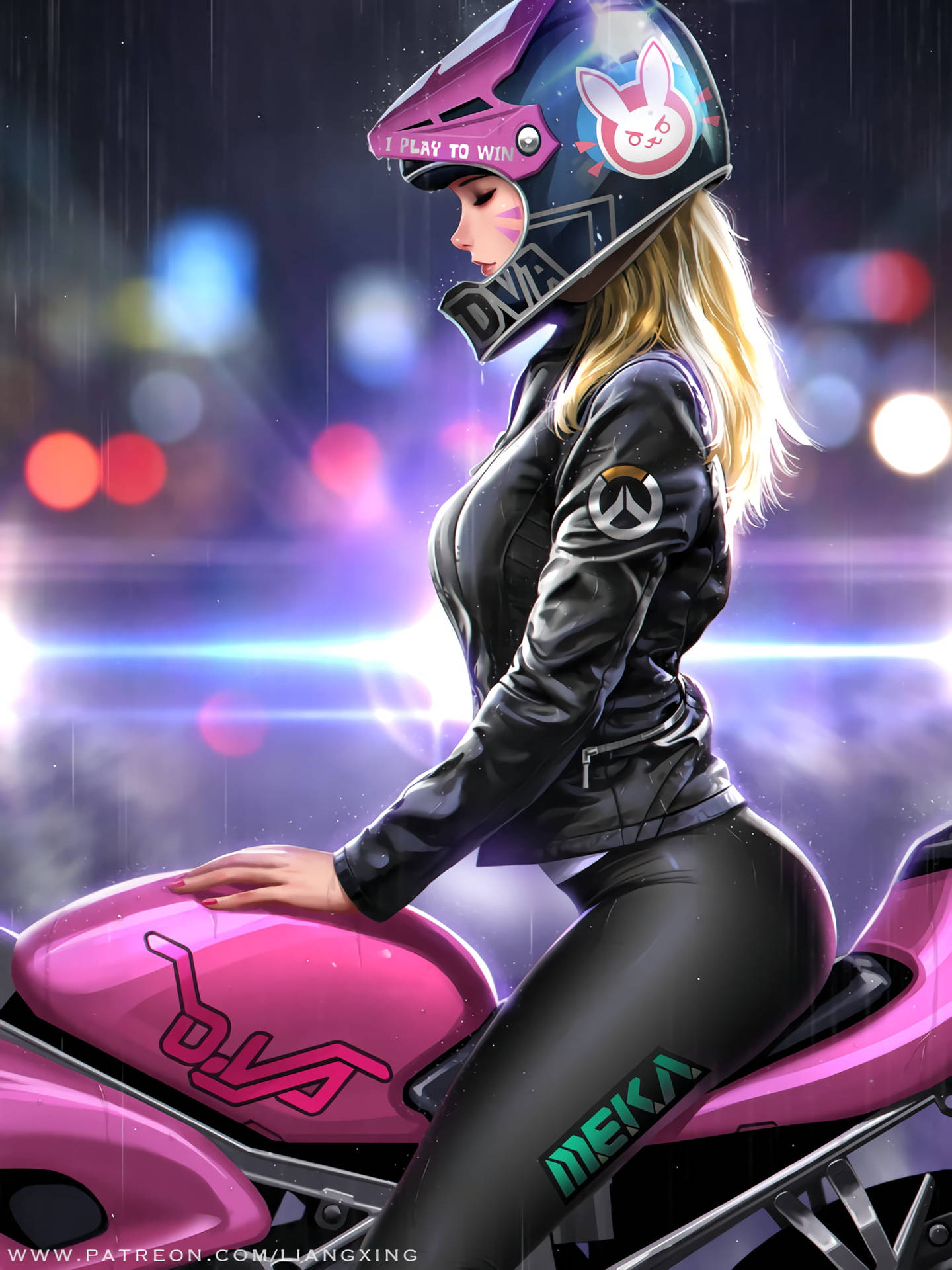 Pink Baddie Rider With Motorcycle Wallpaper
