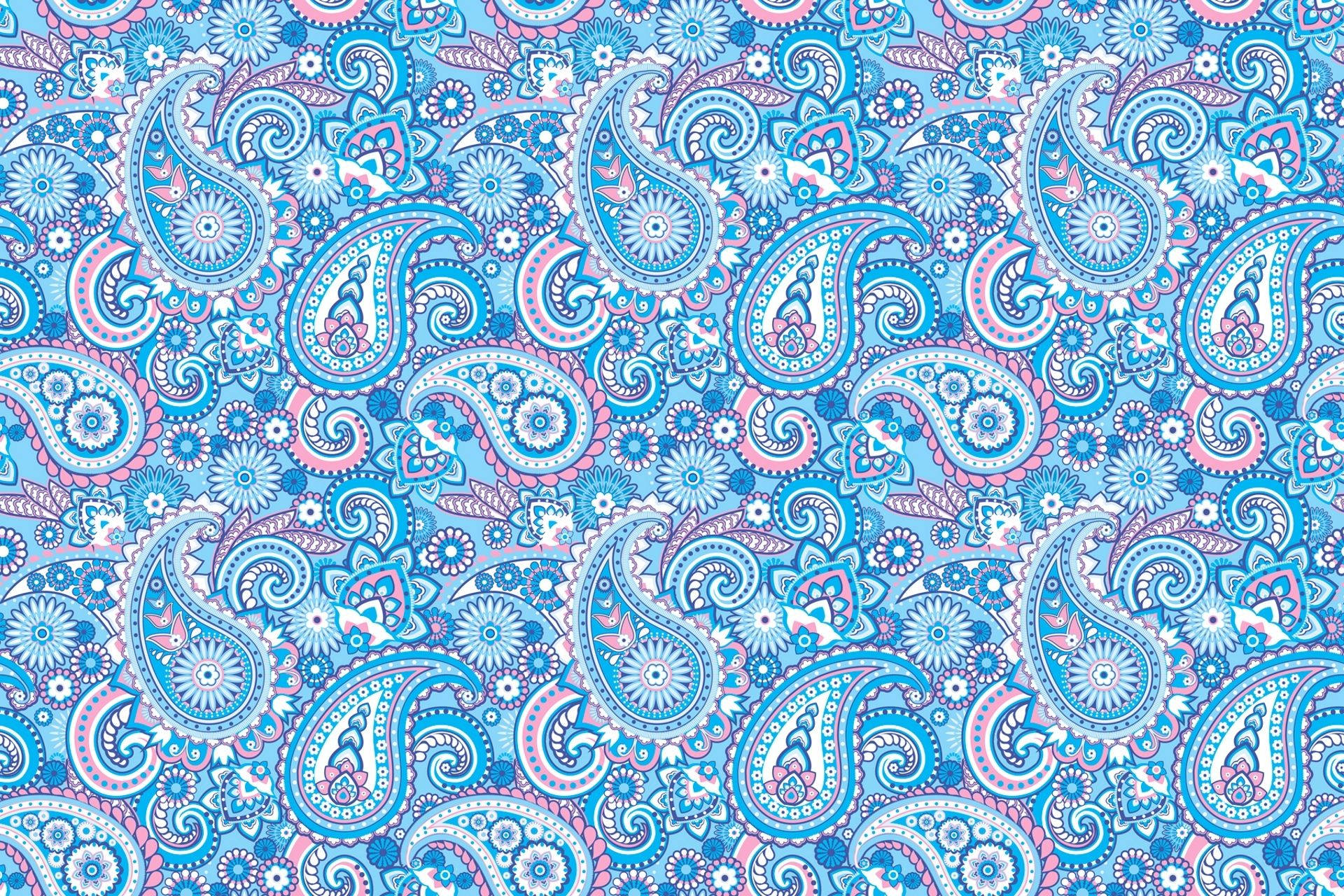 Pink Blue Paisley Wallpaper