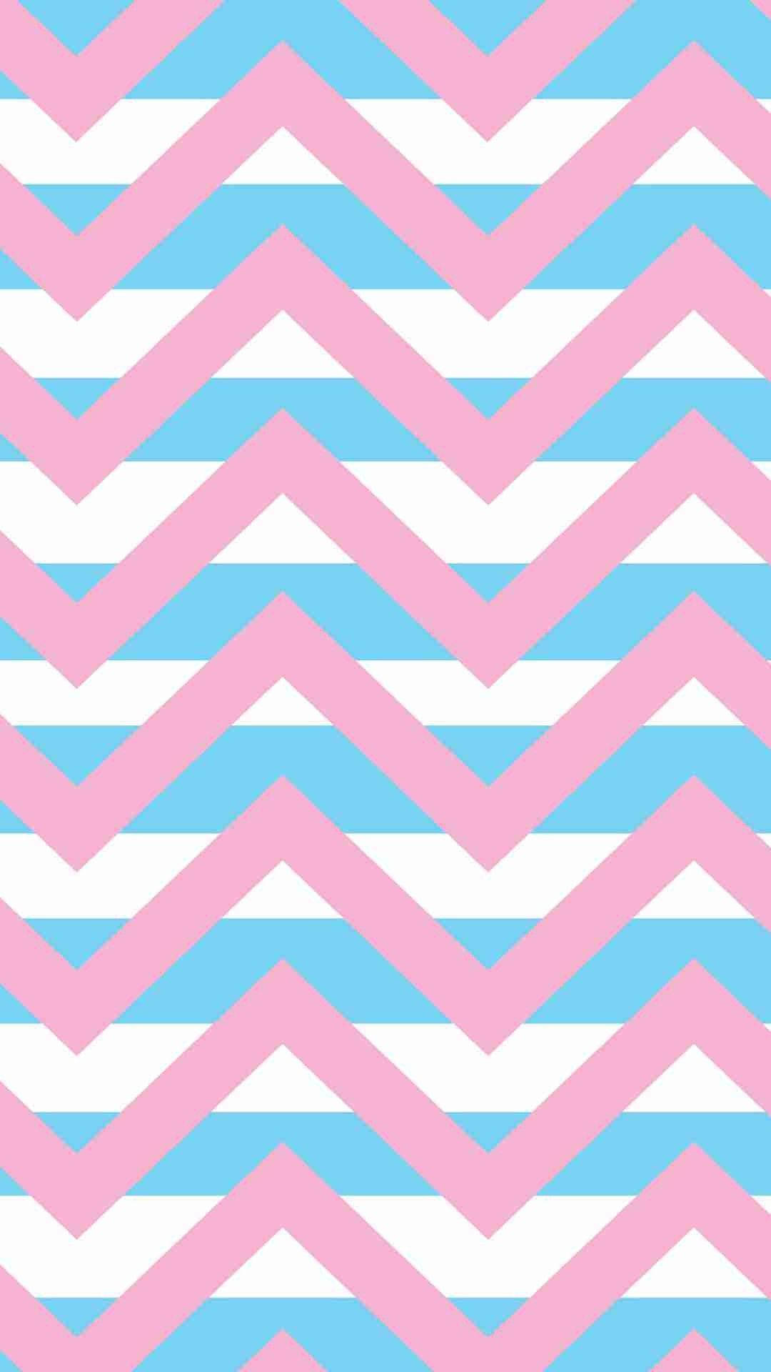 Pink Blue Zigzag Wallpaper