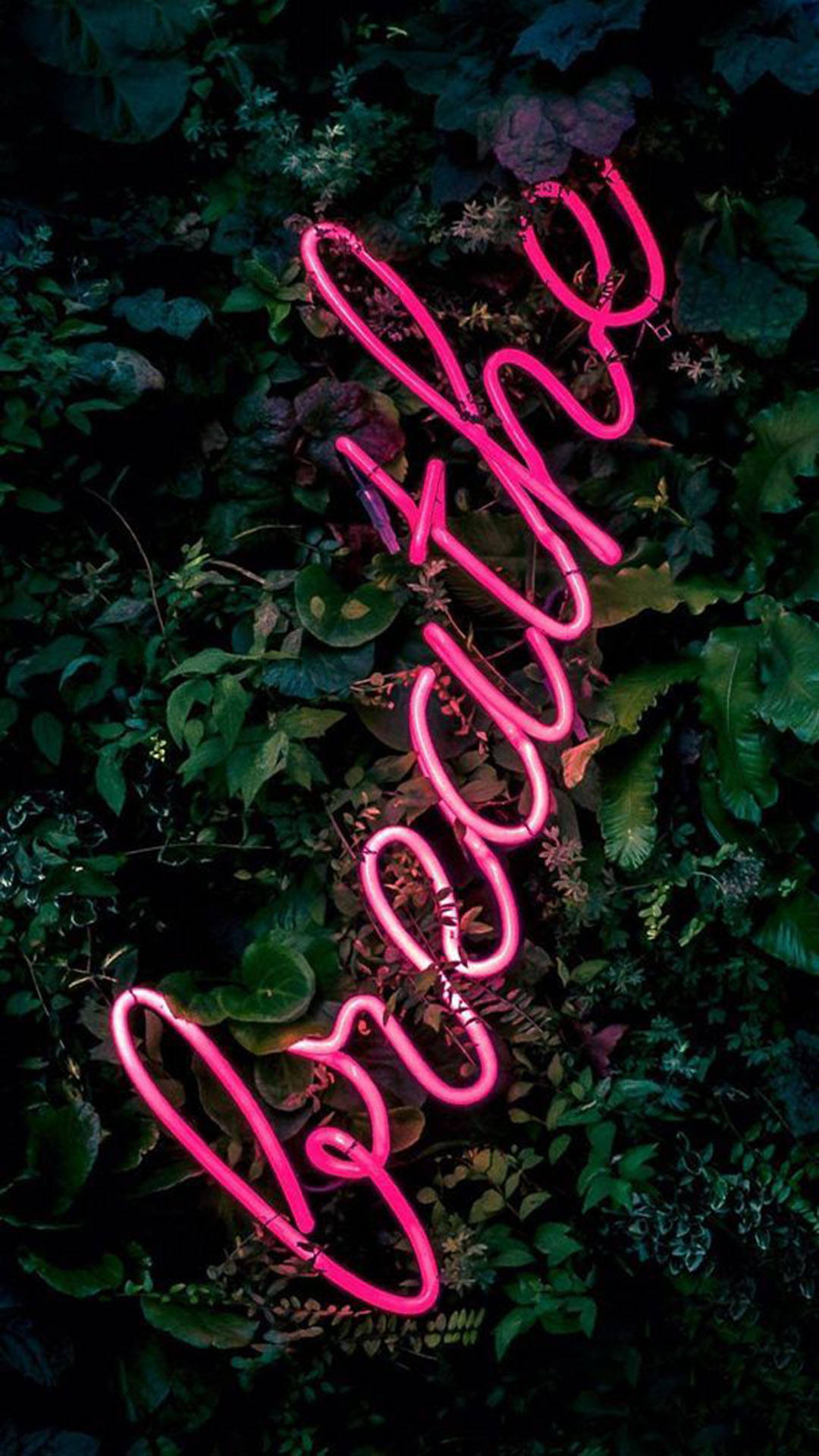 Pink Breathe Neon Phone Wallpaper