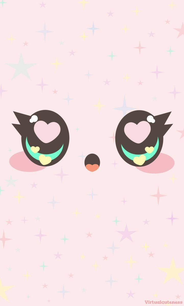 Pink Cute Kawaii Eyes Wallpaper