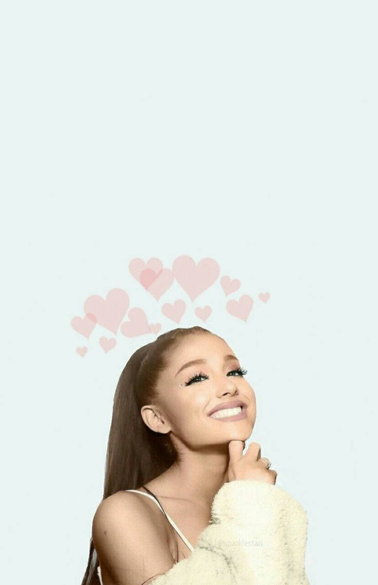 Pink Hearts Ariana Grande Wallpaper
