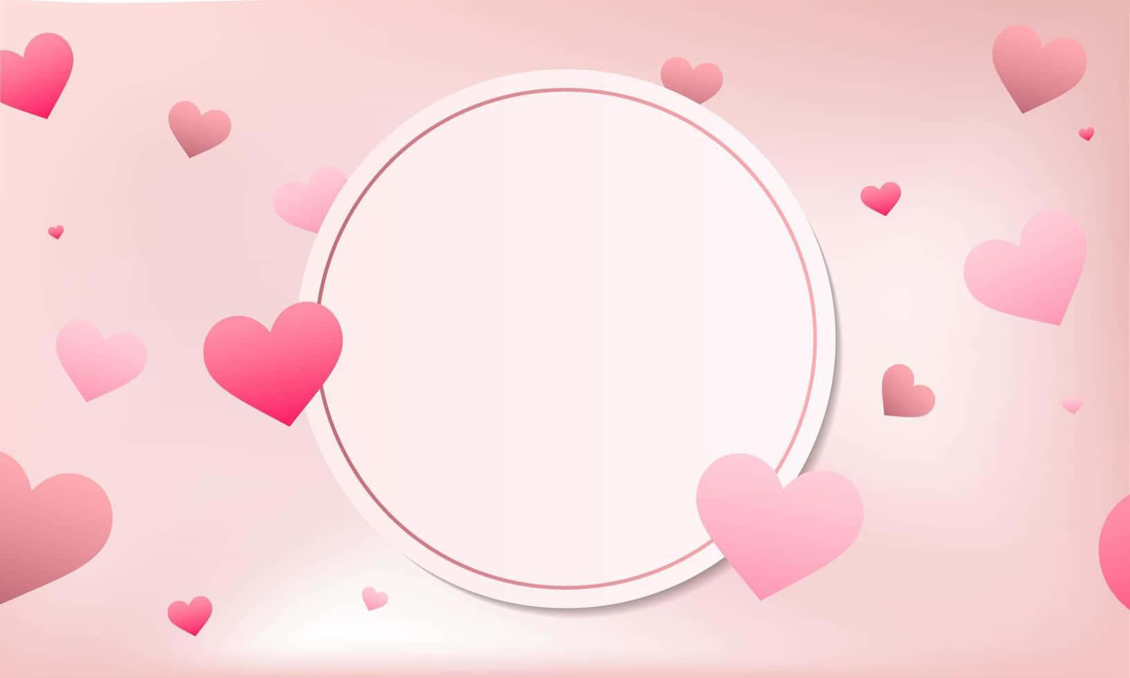 Pink Hearts Background Template Wallpaper