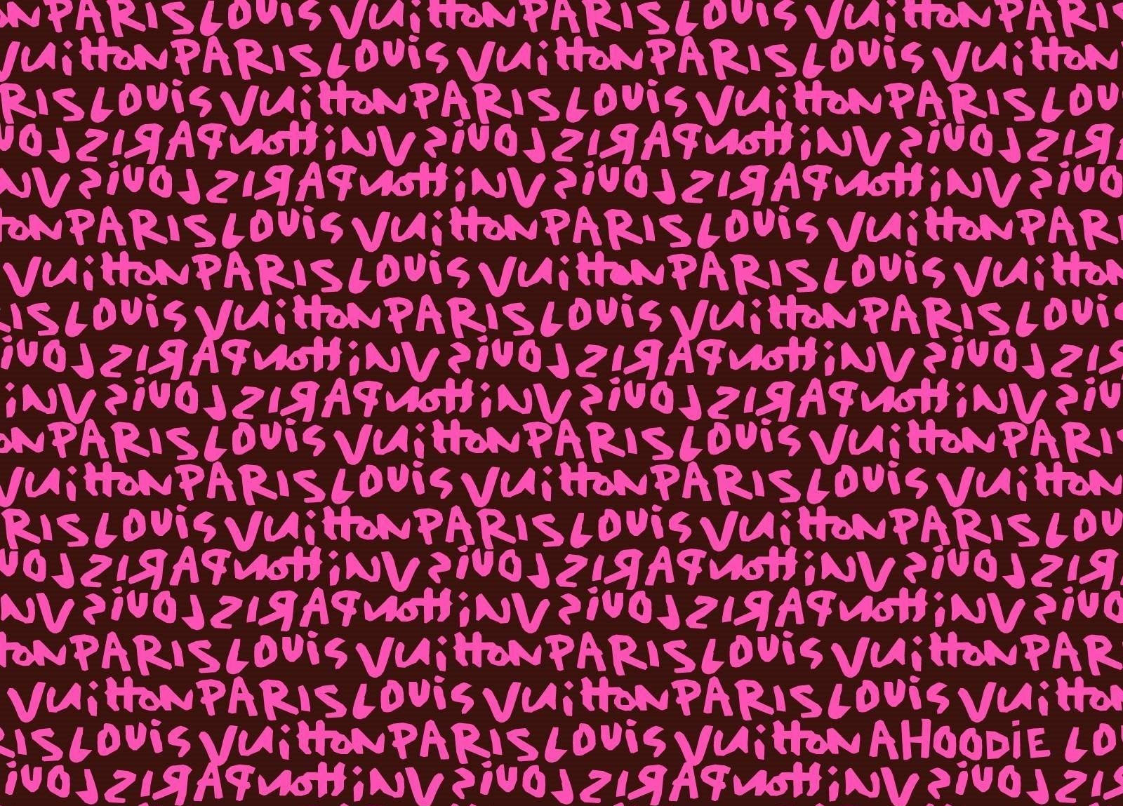 Pink Louis Vuitton Pattern For Brands Wallpaper