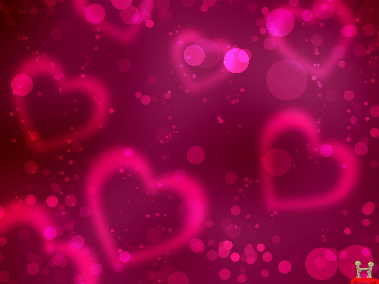 Pink Love Hearts Background Wallpaper