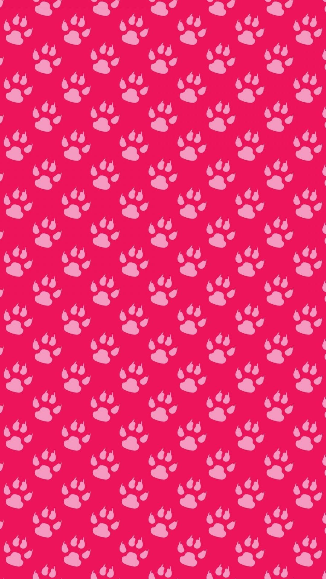 Pink Paw Prints Wallpaper