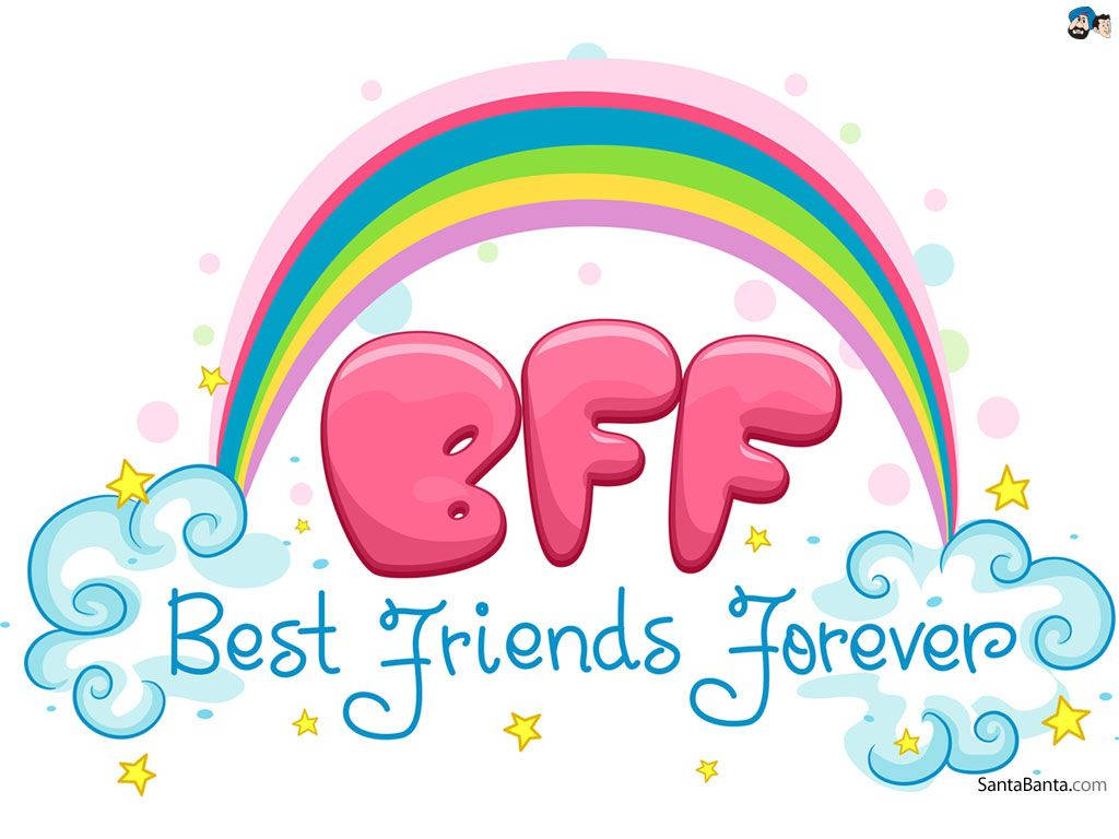 Pink Rainbow Best Friends Forever Wallpaper