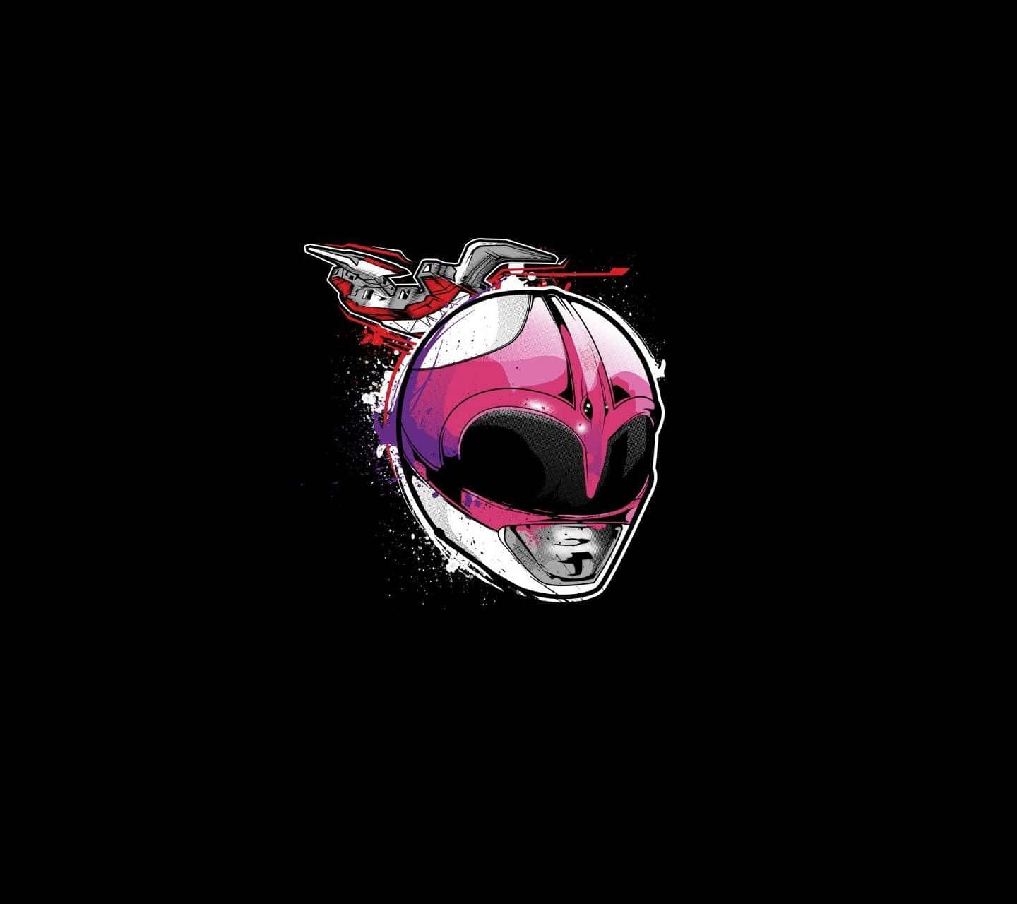 Pink Ranger Helmet Artwork Wallpaper