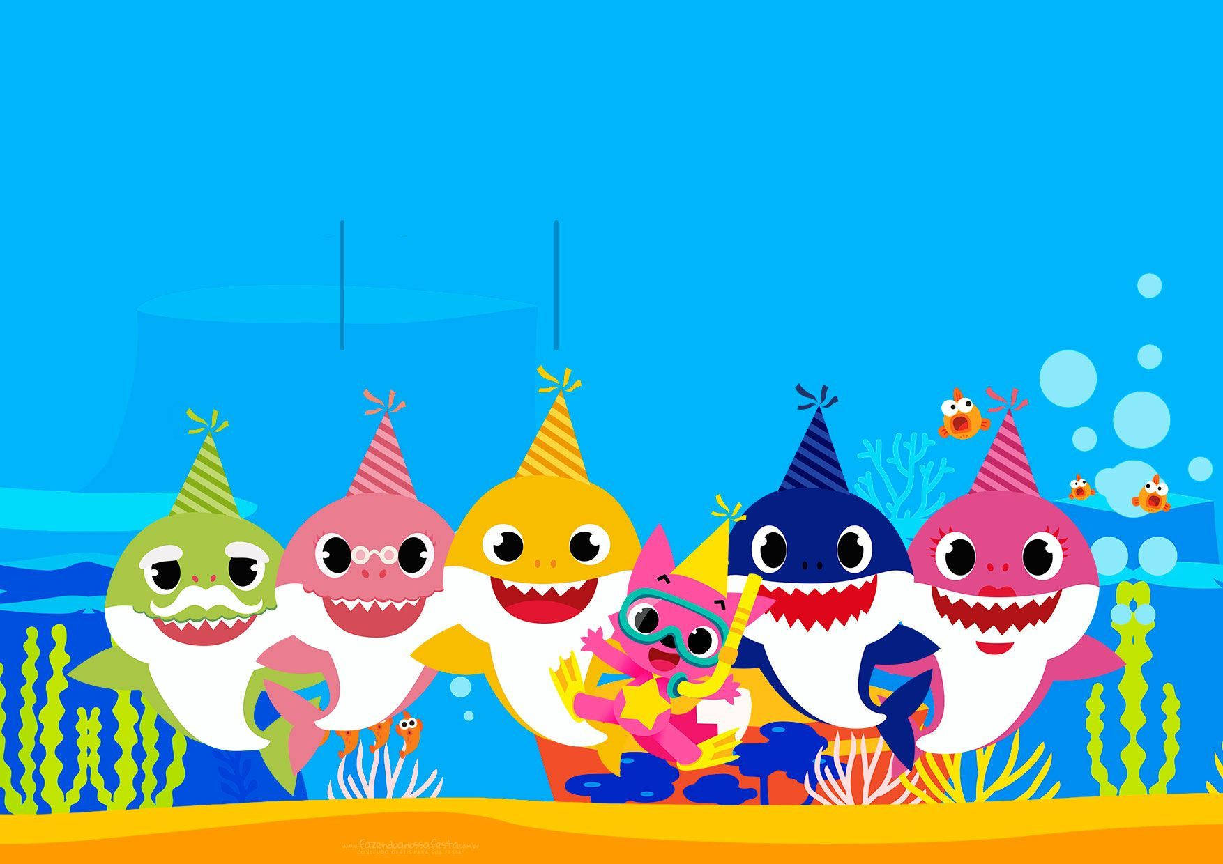 Pinkfong Baby Shark In Cute Hat Wallpaper