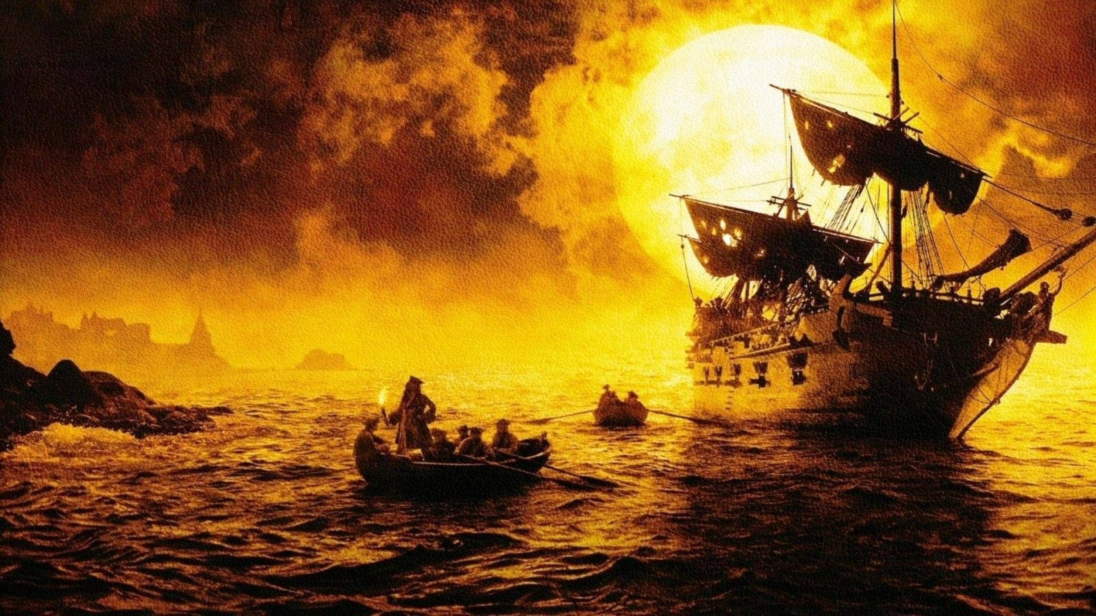 Pirate Ship Under Sun Wallpaper