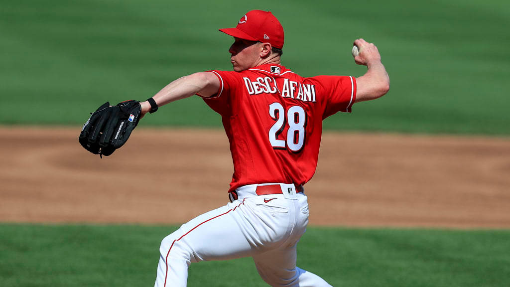 Pitcher Anthony Desclafani In Action During A Baseball Match. Wallpaper