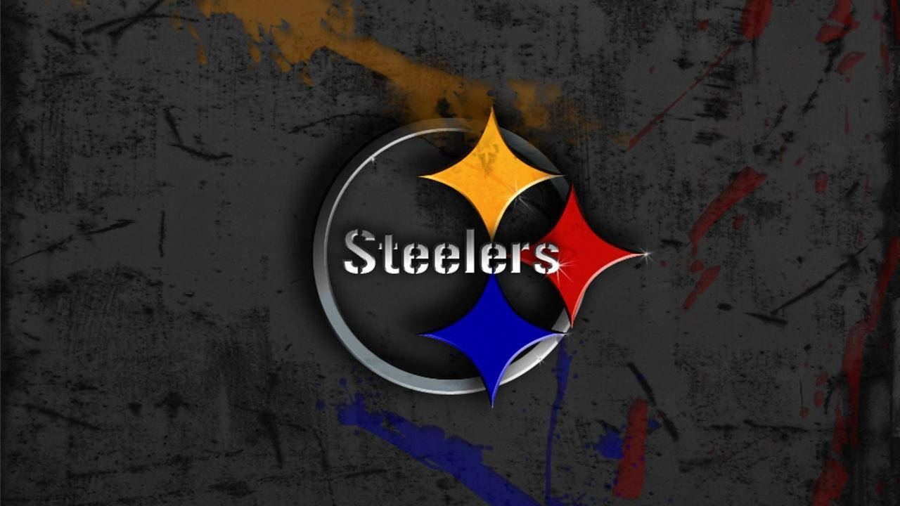 Pittsburgh Steelers 3d Logo Steel Splatters Wallpaper