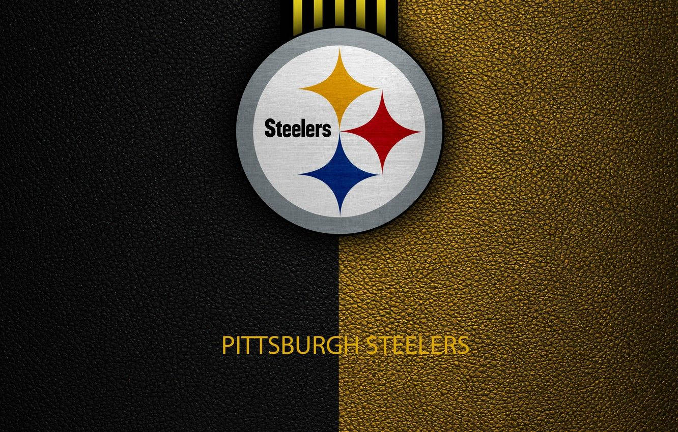 Pittsburgh Steelers Logo Text Leather Wallpaper