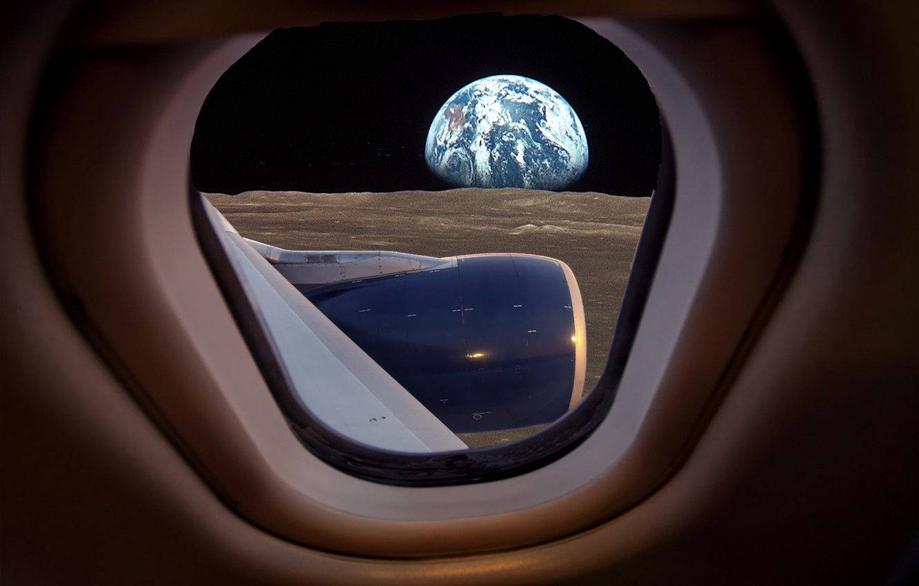 Plane Window View Of The Earth Wallpaper