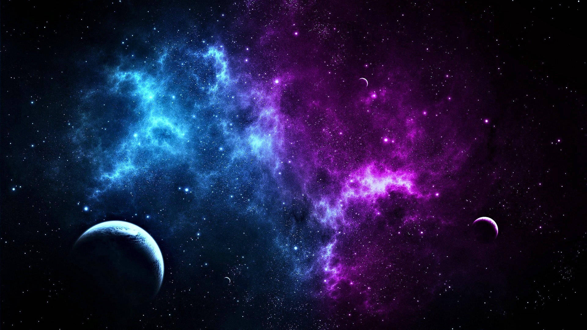 Planet Outlines In Universe Wallpaper
