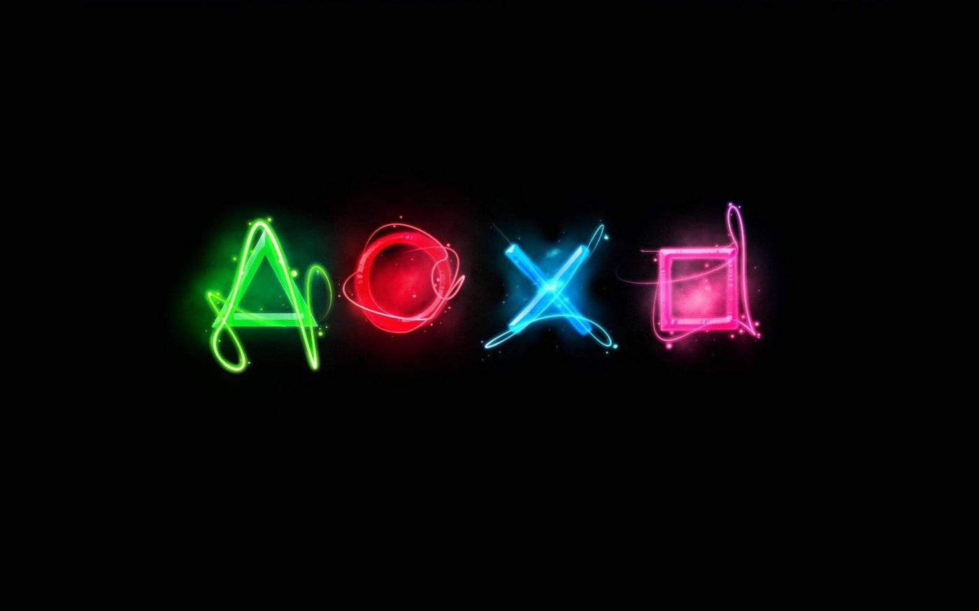 Playstation Neon Light Buttons Wallpaper